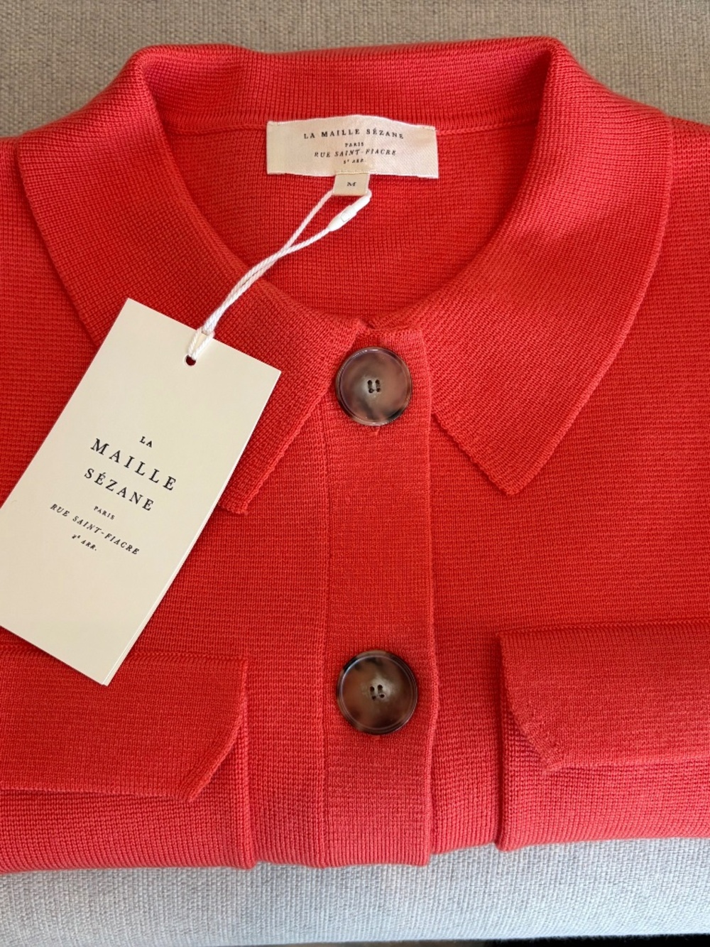 Sezane Betty Cardigan Tangerine - Size M
